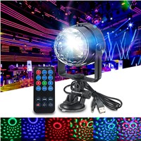 RGB LED Stage Light Mini 3W Remote Controls Light Disco Ball Lights LED Party Lamp Show Stage Lighting Effect USB Powered DC5V