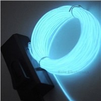 1pcs Hot Worldwied 3m Flexible EL Wire Rope Neon Light Glow With Controller For Party Dance Car Decor Blue Color
