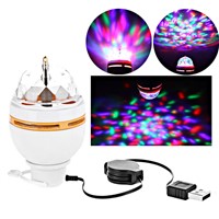 Full Color 3W LED Portable Disco DJ Party Crystal Stage Light Auto Rotating led Bulb Lamp with USB Interface Hot Sale