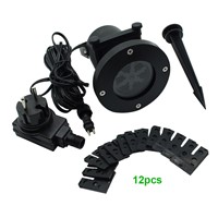 Thrisdar Moving 12 Types Outdoor Garden Laser Projector Light Christmas Laser Projector Star Snowflake Love Projector Stage Lamp