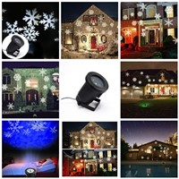 Outdoor 6 LED Snowflake snow Laser Light Stage Garden Holiday Projector moving pattern Christmas Wedding Party spotlightLamp P37