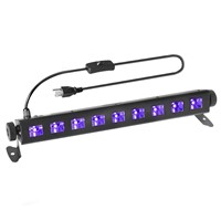 TSSS UV Blacklight Dance Stage Party Glow LED UV Bar lighting for Halloween Porch, Paint Party, Artwork (13W, 9 LEDs, 20 inch)