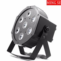 Fast shipping 7x12w led par lights 25/45 degree lens RGBW 4in1 flat par led dmx512 with 4/8 channel professional  stage lights