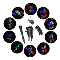 US/UK/EU Xmas Outdoor LED Star Snowflake Projector Light Green Lamp Christmas Holloween Garden Stage Lighting Effect Decoration