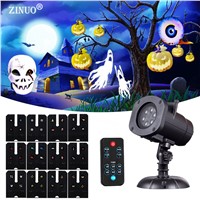 ZINUO 12 Patterns Christmas Laser Snowflake Projector Outdoor LED Waterproof DMX Light Home Garden Star Light Xmas Decoration