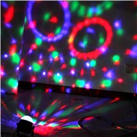 Mini Disco DJ Stage Light Club Party Crystal Ball RGB Rotating LED Lighting Effect Light US Plug