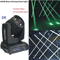 2Pcs/Lot China Beam 5R Sharpy Beam Moving Head Light,200W Moving Head Lights 14 Colors 17 Gobos Wheel Rotation 8 Facet Prism