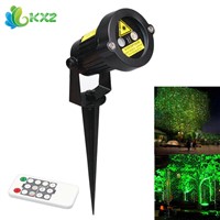 Outdoor Green&amp;Red LED Laser Projector Stage Light Christmas Party Garden Tree Landscape Star Decoration Lamp with 10 Feet Cable