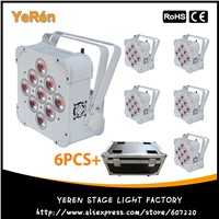 (6PCS) with Flighcase Wireless Battery Powered LED Par Light RGBWA+UV Lighting 6in1 Dj Wash Light DJ Lights
