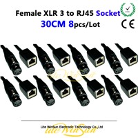 Litewinsune ARTNET RJ45 to DMX Signal XLR 3-Pin Canon DMX Stage Light DJ Equipment Accessory 30CM DMX Console Wire