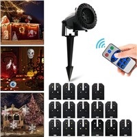 Halloween Christmas Holiday Decoration Projector Light Outdoor LED Stage Lamp With 15 Replaceable Patterns Laser Projector Light