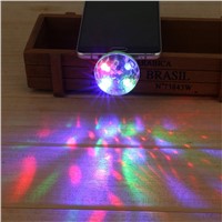 5W USB Powered Mini RGB LED Disco Ball Shape Stage Effect Party Club DJ Light for Mobile phone PC pow bank New