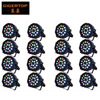 Cheap Price 16Pcs/Lot 18pcs 3W Flat Led Par Light DMX512 Slim RGB Led Par Can American DJ Supply Quad Scan LED Lighting TP-P183