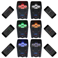 Charging Case + 8pcs Wireless DMX LED Uplighting 6IN1 Battery Operated Up Lights With iOS&amp;amp;amp; Android App Control Wedding DJ Light