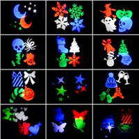 ZjRight 12 Pattern card RGBW LED stage lights Outdoor garden projection Halloween Christmas birthday party light home decor lamp