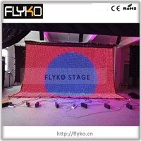4m high x 6m width P5 led led moving video display 3in1 lights flexible video curtain wall