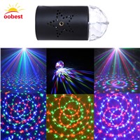 oobest Voice Control RGB LED Stage Lamps Crystal Magic Ball Sound Control Laser Stage Effect Light Party Disco Club DJ Light US