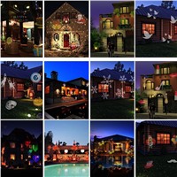 Christmas Holiday Lights Laser Projector Lamps LED Stage Light Heart Snowflake Party Landscape Light with 12 Replaceable Lens