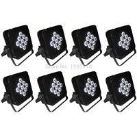 Faster  shipping:8pcs 9*10W 90W 4in1 RGBA DMX flat par led Disc lighting