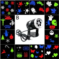 Christmas Laser Projector Activated Moving Dynamic Snowflake Film Projector Light Pattern Decoration Lamp Laser Christmas Lights