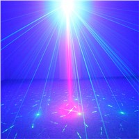 AUCD Mini Remote 18 Patterns Red Green Laser Projector 3W Blue LED Light Mixing Effect DJ Home Show DJ Stage Lighting  Z18RG