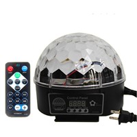DJ 9 Color LED Sound Activated Party Light Rotating Laser Projector Lamp DMX Control Crystal Magic Ball Disco Light Strobe