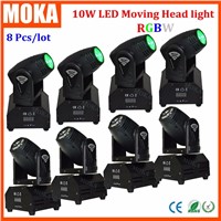 8Pcs/lot China Moving Heads 10W RGBW LED Moving Head Mini LED Moving Head Beam Light