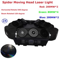 Eyourlife 2Pack Moving Head laser Light RGB 3 Colors Triangle Spider Moving Head Laser Lights For Nightclubs Disco Mobile DJ
