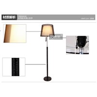 modern brief fabric double lampshade leather base e26 floor lamp living room bedroom guest room bedside light AC90-260v1548