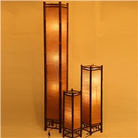 Vintage Handcraft Bamboo Floor Lamp Japan Style Bamboo Light Fixtures Night Standing Lamp Modern E27 Bulb Home Bedroom Decor