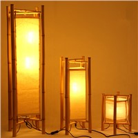 Vintage Design Bamboo Floor Lamp Standing Japan Style Bamboo Light Fixtures Night Stand Lamps for Living Room Modern E27 Bulb