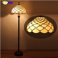 FUMAT European Modern Brief Glass Floor Lights For Living Room Bedside Vintage Yellow Shade Warm LED Stained Glass Floor Lamp