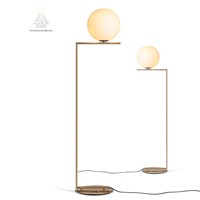 Modern creative led floor lamp glass lampshade gold AC 90-260V e14 stand light lampade da terra lambader lamparas de pie madera