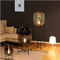 Original Art  Glass Floor Lamps Lights for Amber Smoky Colour Wrought Iron Stent For Living Room/Country House/Bar/Hotel