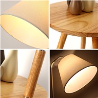 Creative Modern Nordic OAK Wooden Floor Lamps For Living Room Linen Lampshades E27 Floor Standing Lights Bedside Lamp AC110-220V