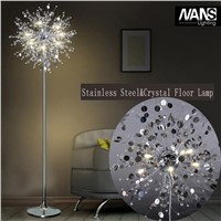 Fashion modern crystal Floor lamp living room lights bedroom lamps  French Modern stand Lights Stainless steel Abajur cristal