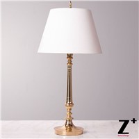Brass Copper White Lampshade Vintage Classical Slim Floor Lamp