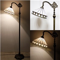 FUMAT Stained Glass Floor Lamp Vintage Style Dragonfly Baroque Fishing Stand Lights Living Room Hotel Bar Decor Light Fixtures