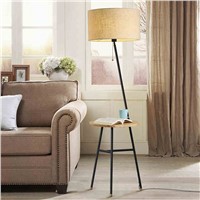 Wooden Floor Lamp Modern Living Room Bedroom Study Floor Standing Lamps White Fabric wooden floor lights Decor