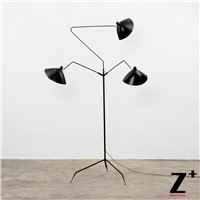 Replica item Serge Mouille lights Designer lighting rion black white three heads floor lamp