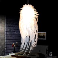 Modern Pendant Light Romantic Angel Wings PVC Feather Bedroom Hanging Lamp Lamparas Lustre 110-240V E27 Light Base for Bedroom