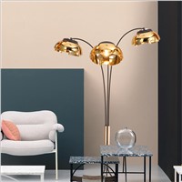 Creative simple floor lamp post modern 3 arm standing lamp black gold living room bedroom new design art home decoration light