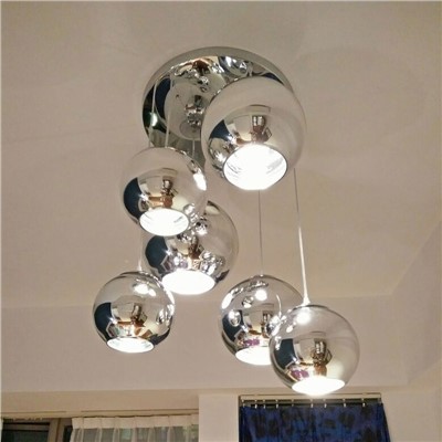 Gzmj Wonderland Modern Copper Glass Ball Pendant Lights Shade Mirror Luminaire Home Design Led E27 Lamp Light Piece Specifications Ation Ecvv Industrial S - Glass Ball Pendant Light Shade