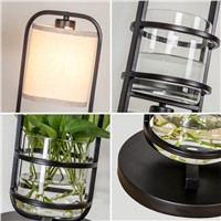 Modern Creative Pastoral Country Iron Glass Led E27 Floor Lamp With Hydroponics For Room Living Room Bedroom Deco H 120cm 1056