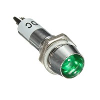 8mm LED Dashboard warning light 12V control indicator light Green 1pz