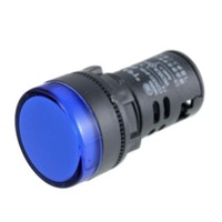 FDDT AC 220V LED Pilot Indicator Light Signal Lamp Black Blue