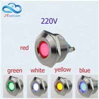 10 PCS LED 25 mm light is multiple color metal lamp voltage 220 v