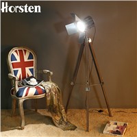 Horsten European Vintage Solid Wood Lampstand Photography Floor Lamp Home Corporation Public Space Decoration 220V E14