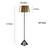 Luxury Artistic triangle LED floor lamp golden color metal body table desk light modern simplistic design novelty floor light