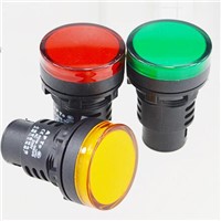 30mm Green AD16-30D/S LED Indicator Lights Signal Pilot Lamp Flashlight Buzzer 12/24/36/220/380V x5